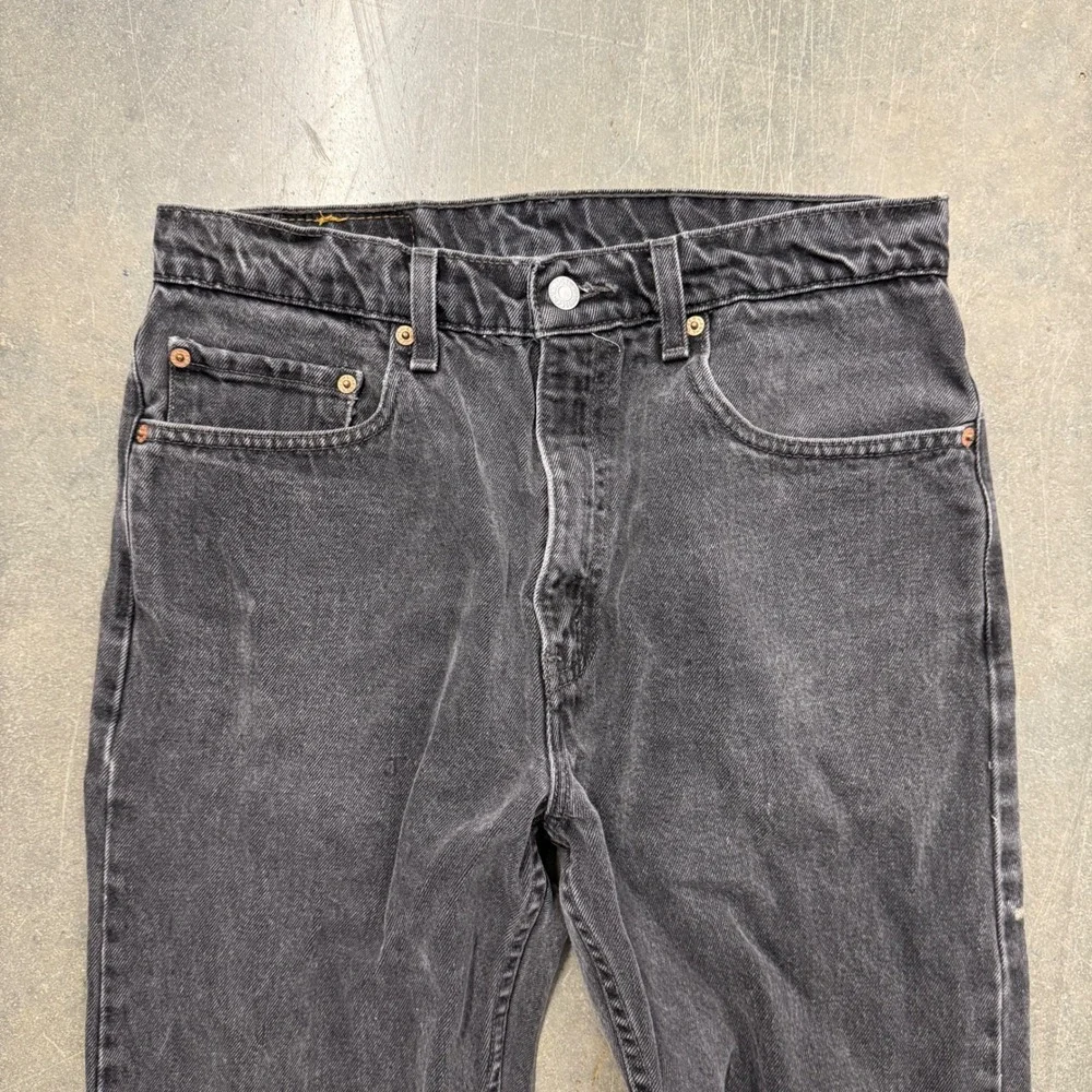 Vintage Levis 505 Mens Faded Black Regular Fit Straight Leg Jeans 33x30